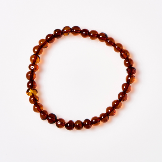 polished cognac amber adult bracelet