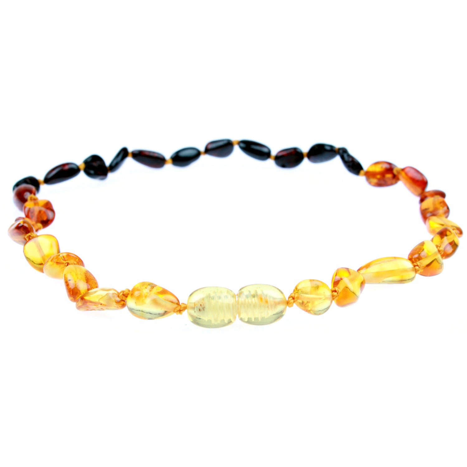 Rainbow Amber Teething Necklace Natural Pain Relief Reduce