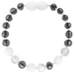 Matching Amber + Gemstones Necklace & Bracelet - Cherry + Crystal + White Shell