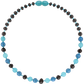Matching Amber + Gemstones Necklace & Bracelet - Cherry + Dark Turquoise + Jade