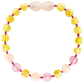 Matching Amber + Gemstones Necklace & Bracelet - Honey + Rose Quartz + Pink Jade - Children's