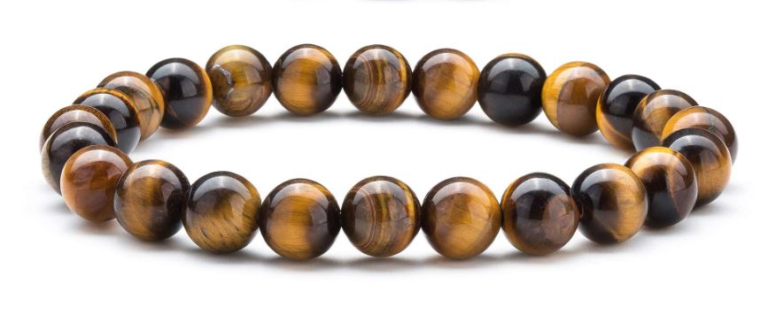 Natural Healing Stone Bracelets - Tiger Eye Precious Beaded Gemstone (7.5")