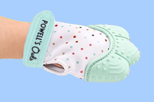 Baby Teething Mitten with adjustable strap and machine washable 