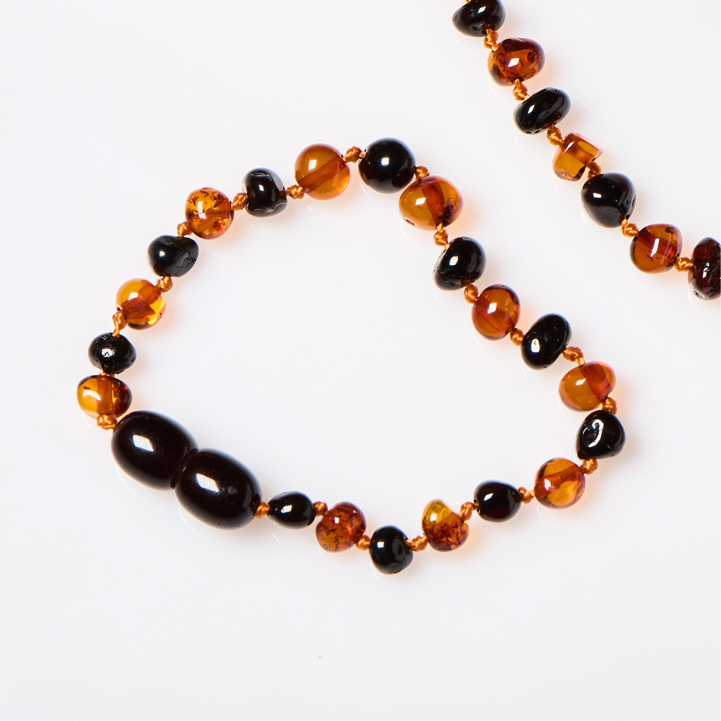 Baltic Amber Bracelet or Anklet - Polished Cognac + Cherry - Children's