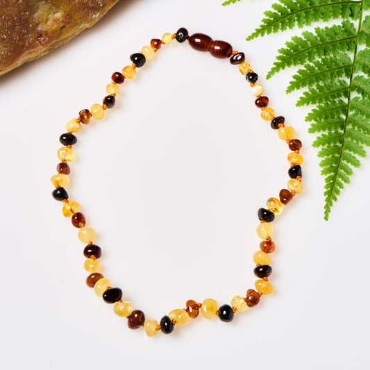 Baltic Amber Necklace - Polished Multicolor - Children's