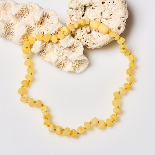 Baltic Amber Necklace - Raw Milk - Children's