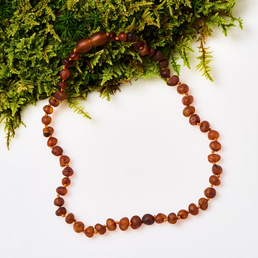 raw cognac baltic amber necklace for teething babies