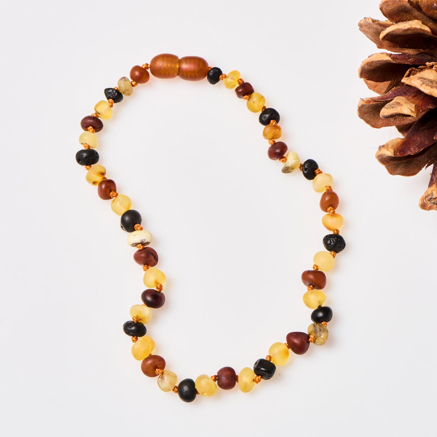 Children's Necklace + Bracelet Set - Raw Multicolor Amber