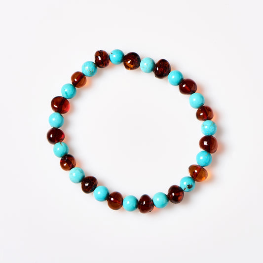 19cmCognacTurquoiseBraceletWHOLESALE