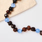 Baltic Amber Necklace - Raw Cherry Amber + Cat's Eye - Children's