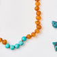 Baltic Amber Necklace - Raw Cognac Amber + Turquoise - Children's