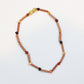 baby teething necklace with Baltic amber beads and hazelwood