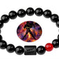 Aquarius Zodiac Bracelets - Black Onyx & Red Agate Stone - Beaded Bracelets (Adults 8.5")