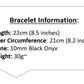 Gemini Zodiac Bracelets - Black Onyx & White Jade Stone - Beaded Bracelets (Adults 8.5")