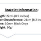 Cancer Zodiac Bracelets - Black Onyx & White Jade Stone - Beaded Bracelets (Adults 8.5")