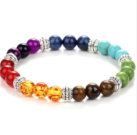 7 Chakra Healing Stone Bracelet - Harmony For The Mind, Body & Spirit (7.5")