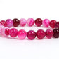 Natural Healing Stone Bracelets - Pink Agate Precious Beaded Gemstone (7.5")