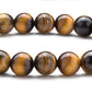 Natural Healing Stone Bracelets - Tiger Eye Precious Beaded Gemstone (7.5")